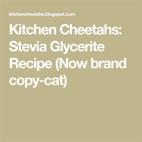 Stevia Glycerite Recipe (Now brand copy-cat) | Food now, Recipes, Stevia