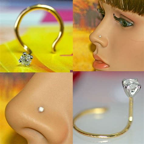 Pin on 14K Gold and Diamond Nose Ring