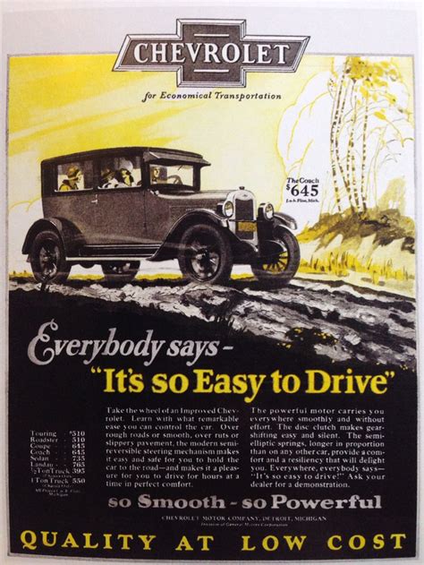 1920s Chevrolet ad | Car advertising, Car ads, 1920s car