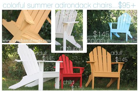 These adirondack chairs are the perfect year-round color palette! Hand crafted by Vaughn's ...