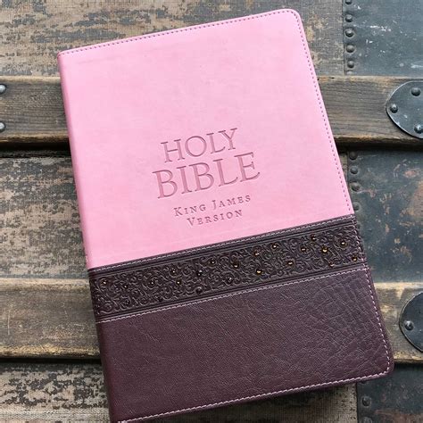 KJV Brown & Pink Large Print Thinline Bible