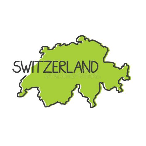 Outline of Switzerland map stock vector. Illustration of swiss - 197471517