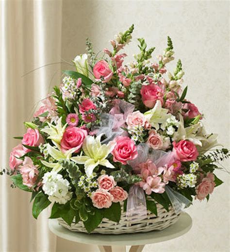 Funeral Arrangement for a Woman in Fresh Garden Flowers