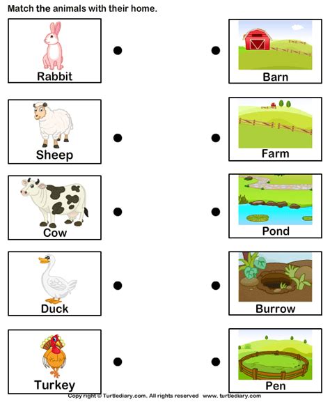 Match farm animals to their homes - TurtleDiary.com | Kindergarten ...