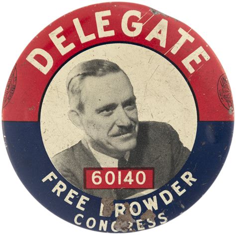 Hake's - COMMUNIST PARTY DELEGATE FREE BROWDER CONGRESS LITHO BUTTON.