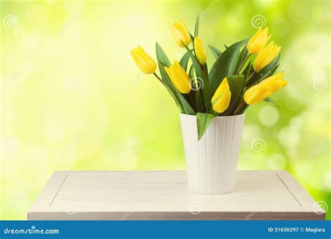 Beautiful Tulip Bouquet on a Garden Bokeh Background Stock Image ...