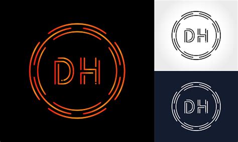 Dh Letter Logo Creative Typography Vector Template Digital Abstract Letter Dh Logo Design Stock ...