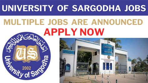 University Of Sargodha Jobs 2024 - Apply Now