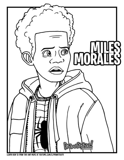 Spider Man Miles Morales Drawing Black And White - emsekflol.com