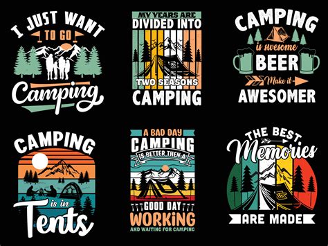 Camping t shirt design free download 9265772 Vector Art at Vecteezy