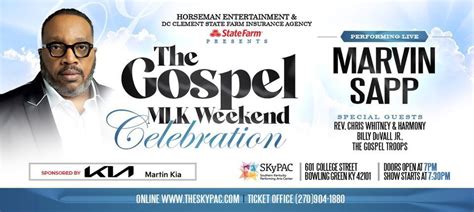 The Gospel MLK Weekend Celebration: Marvin Sapp, The SKyPAC, Bowling Green, 13 January 2023 ...