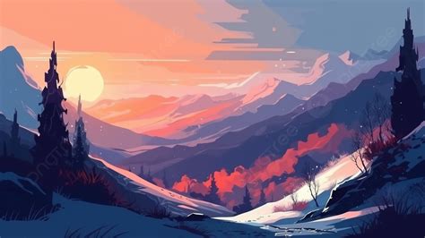 Sunrise Mountains Snow Beautiful Background, Sunrise, Mountain Range ...