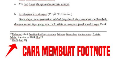 Wajib Ada, Cara Membuat Footnote Dalam Karya Tulis