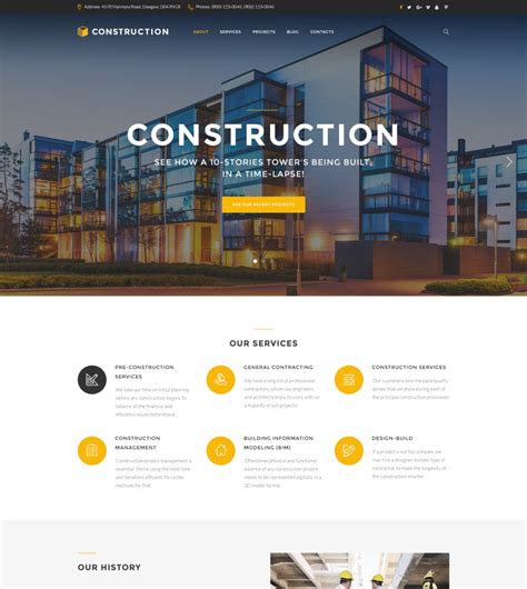 Construction - Construction Company Responsive Multipage Website ...