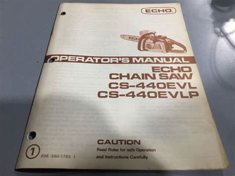 echo chainsaw Operators manual,echo cs 440 evl p chainsaw manual 898 560 1783 1 | eBay