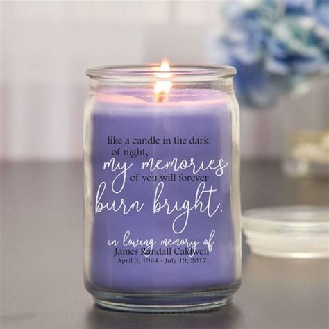 Memories of You Memorial Jar Candle | Personalized memorial candles, Candle jars, Candle quotes