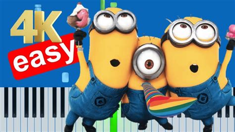 Minions Banana Song (Easy) Piano Tutorial 4K - YouTube