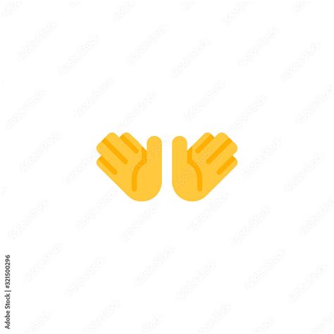 Open hands vector icon. Isolated open hands emoji, emoticon colored ...