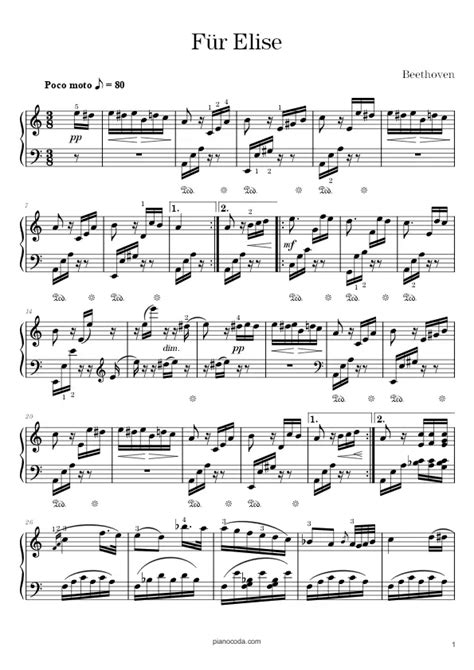 Für Elise Piano Sheet Music