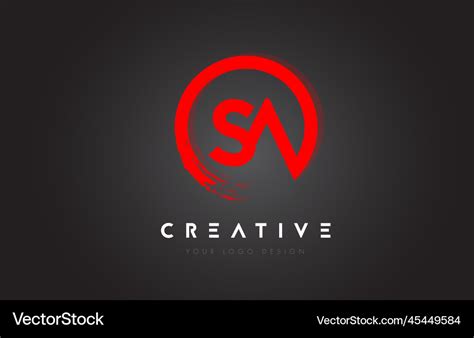 Red sa circular letter logo with circle brush Vector Image