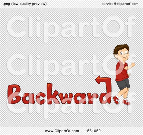 Clipart of a Boy Walking Backwards, with Text - Royalty Free Vector Illustration by BNP Design ...