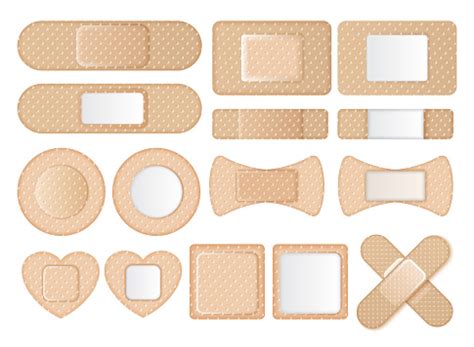 Collection Of Different Shaped Band Aids Stock Illustration - Download ...