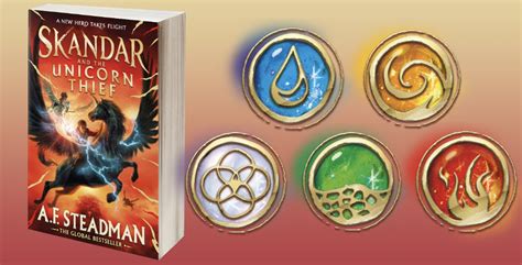 Win Skandar and The Unicorn Thief Book and Badges