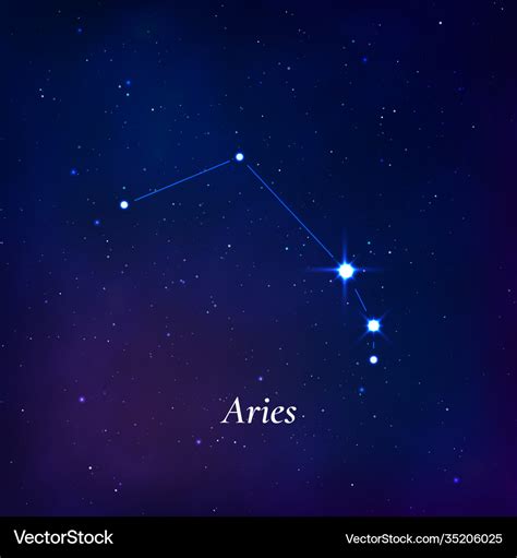 Aries sign stars map zodiac constellation on Vector Image