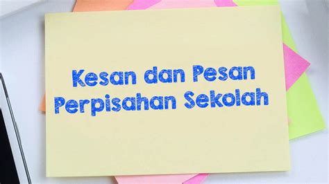 Kesan dan Pesan untuk Sekolah SMA singkat