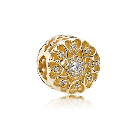 PANDORA Hearts of Gold CZ Charm 14K - 750841CZ | Ben Bridge Jeweler