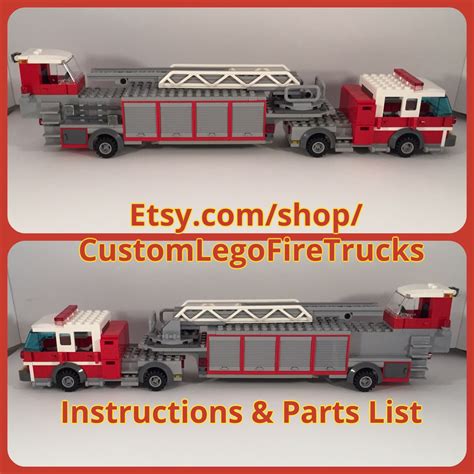 Custom Lego Hook & Ladder/Tiller/TDA Fire Truck (Instructions & Parts ...