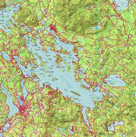 Large detailed map of Lake Winnipesaukee - Ontheworldmap.com