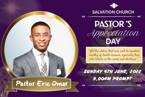 PASTOR'S APPRECIATION DAY Template | PosterMyWall