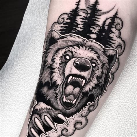 Traditional Grizzly Bear Tattoo