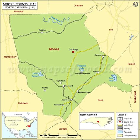 Moore County Map, North Carolina | County map, Moore county, North carolina