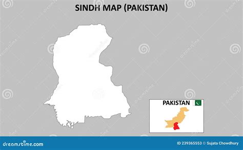 Sindh Map. Sindh Map Pakistan with White Background and Line Map Stock ...