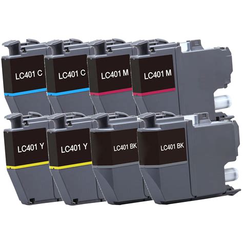 Compatible Brother LC401 Inkjet Pack - 8 Cartridges