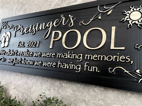 Custom Backyard Pool Sign Personalized Pool Sign Palm Tree | Etsy