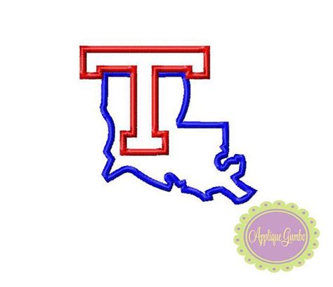 LA Tech Logo Machine Embroidery Applique by GeauxBabyBoutiqueLA Machine Embroidery Applique ...