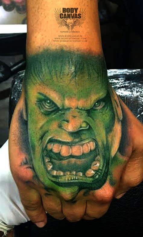 Incredible Hulk Tattoo Idea for men on Hand, Arms or Back | Hulk tattoo, Super hero tattoos ...