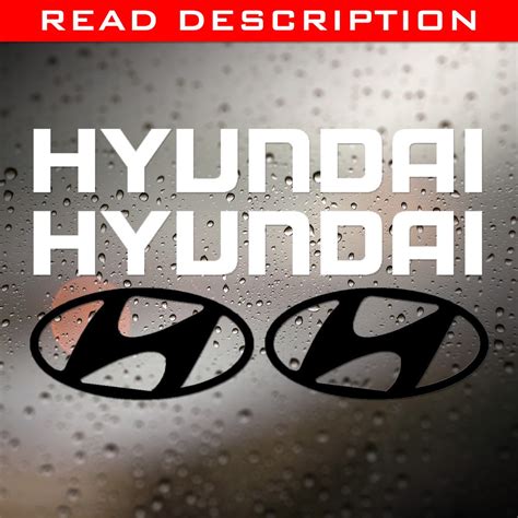 Stickers | (4) Hyundai logo | Weather Proof die-cut decals | Set ...