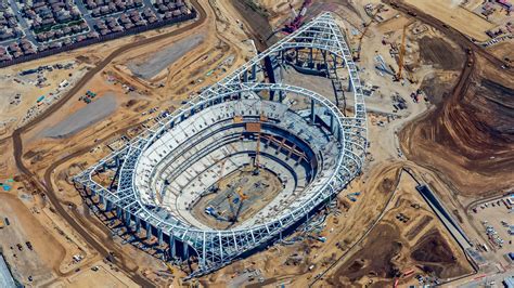 Chargers and Rams Commemorate L.A. Stadium Canopy Shell Topping Out