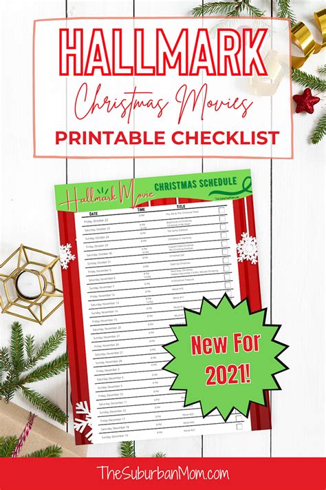 Hallmark Christmas Movie 2021 Schedule Checklist - Free Printable