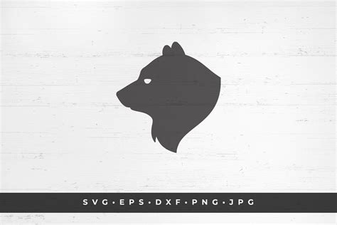 Bear's head icon silhouette isolated on white background | Etsy