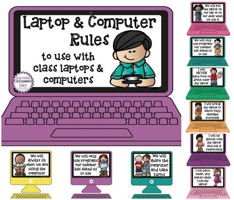 Laptop & Computer rules for classrooms! Perfect for use with class sets ...