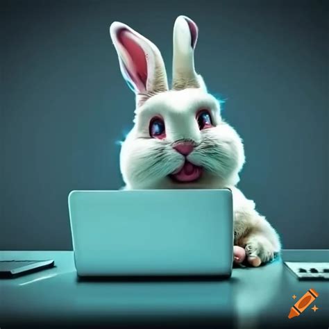 Easter bunny with computer security on Craiyon