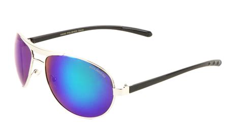 Polarized Aviator Sunglasses with Color Mirror Lenses