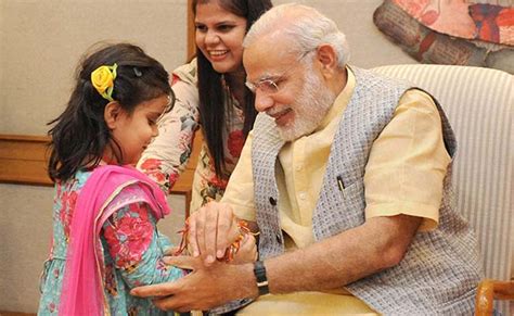 Women, Children Tie Rakhis to Prime Minister Narendra Modi