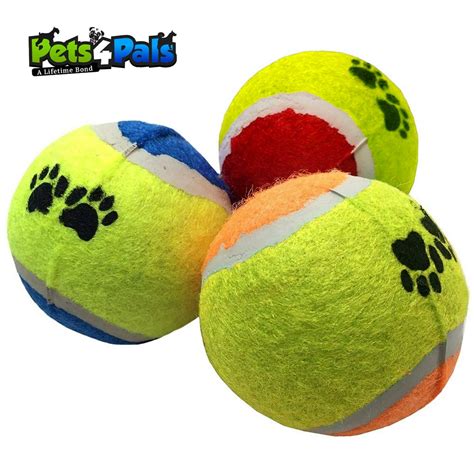 Pets4Pals Dog Toy Set 3 of Tennis Ball Large Strong for Aggressive ...