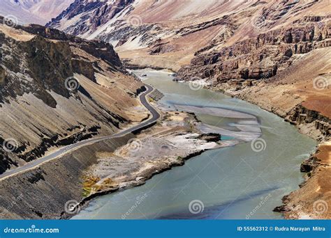 Indus River, Ladakh, Jammu and Kashmir, India Stock Photo - Image of ...